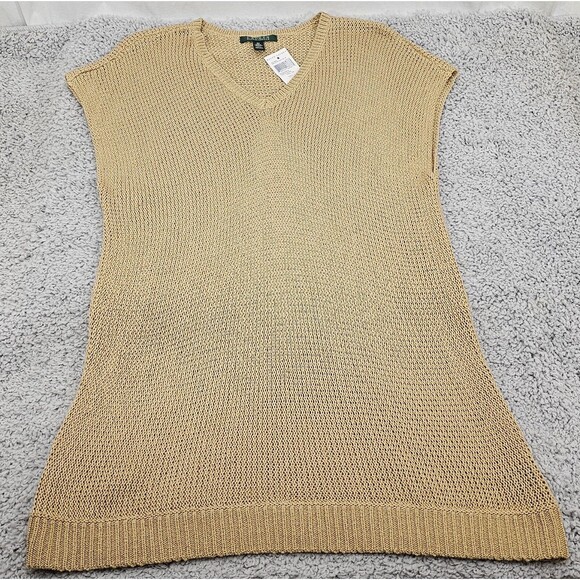 NEW Ralph Lauren Tunic Sweater Khaki Open Knit Dolman Sleeve Womens 2X Coastal - Picture 9 of 12
